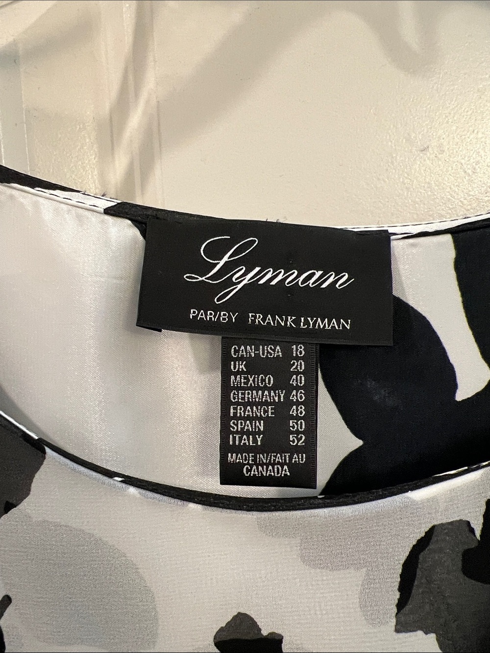 Frank Lyman Design Black & White Floral Sheer Blouse - Picture 2 of 6